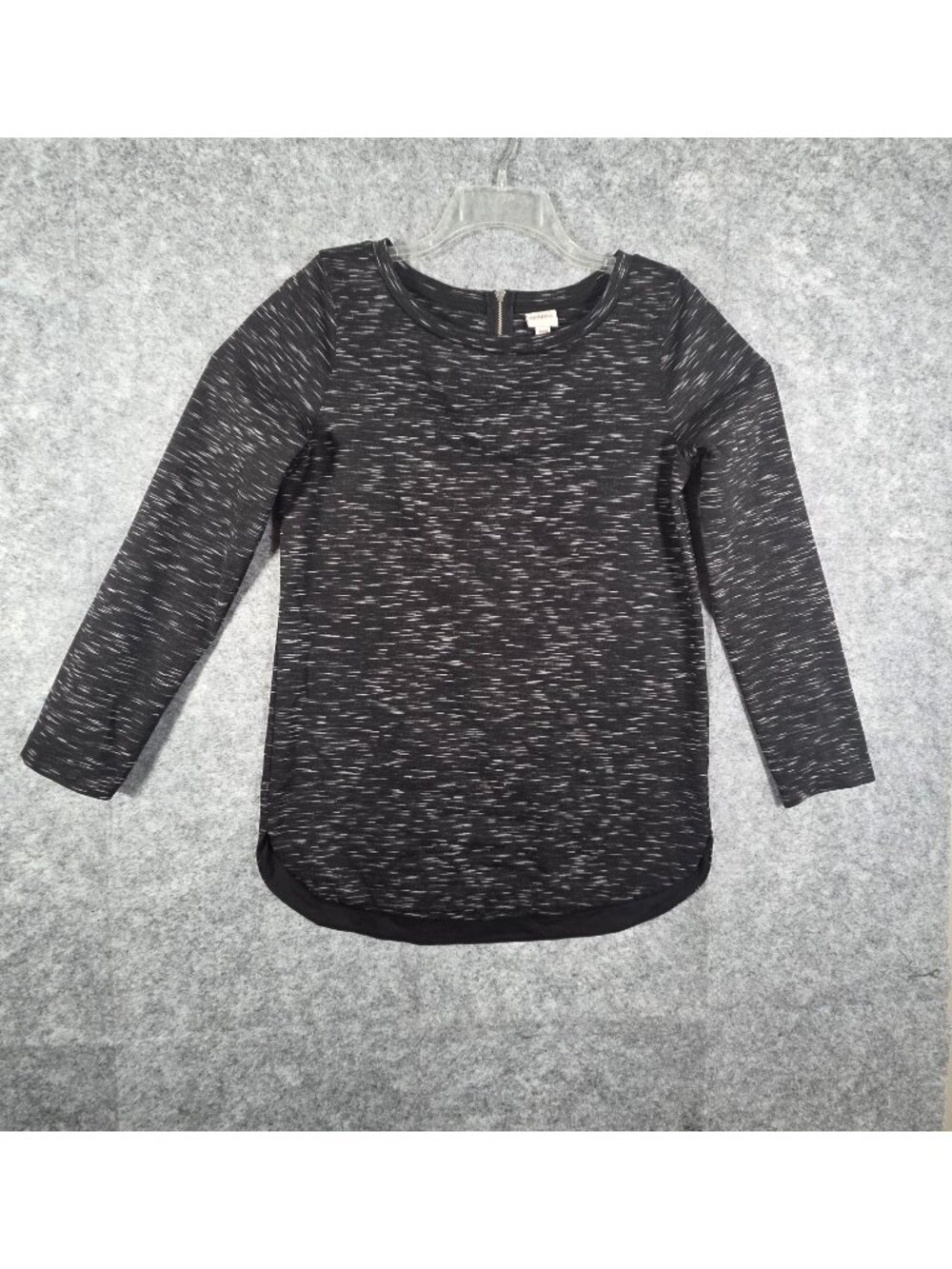 Merona Knit Tunic Top Long Sleeve Top Black Women's Size M Casual Pullover - Picture 1 of 8